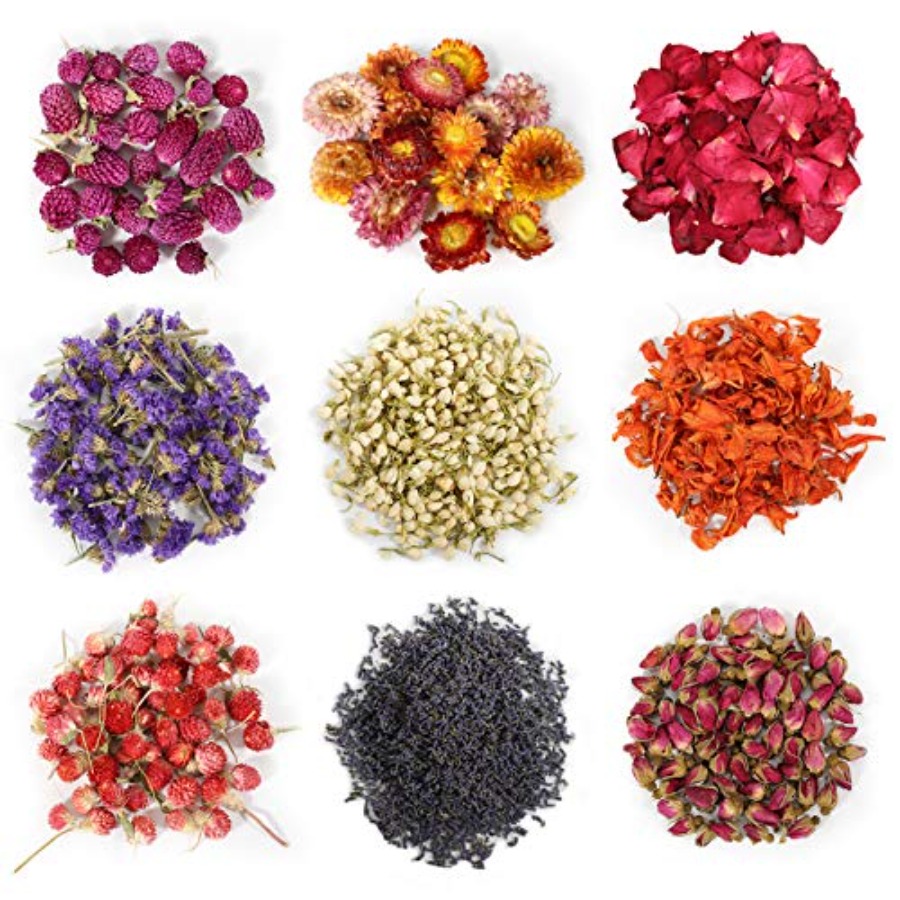 Dried Herbs - 9 Paket Kurutulmuş Çiçekler, %100 Doğal
